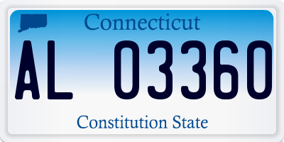 CT license plate AL03360