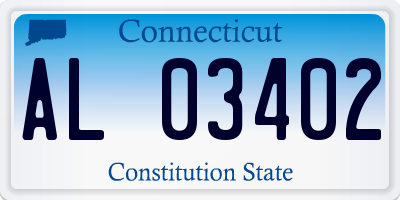 CT license plate AL03402