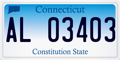 CT license plate AL03403