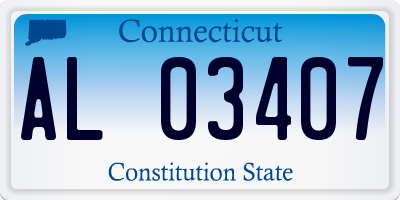 CT license plate AL03407