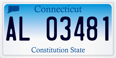 CT license plate AL03481