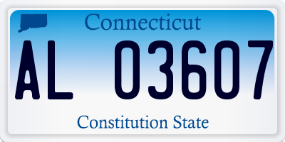 CT license plate AL03607
