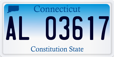 CT license plate AL03617