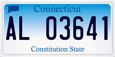 CT license plate AL03641