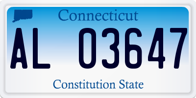CT license plate AL03647