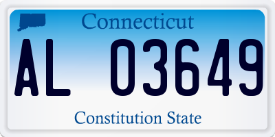 CT license plate AL03649