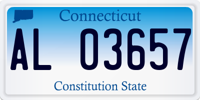 CT license plate AL03657