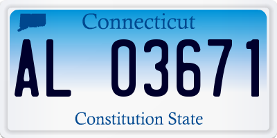 CT license plate AL03671