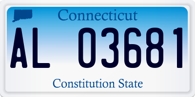 CT license plate AL03681