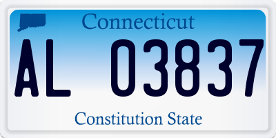 CT license plate AL03837
