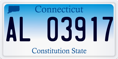 CT license plate AL03917