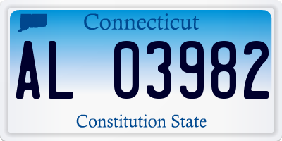 CT license plate AL03982