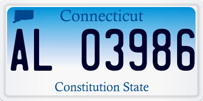CT license plate AL03986