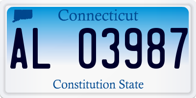CT license plate AL03987