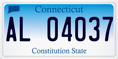 CT license plate AL04037
