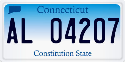 CT license plate AL04207