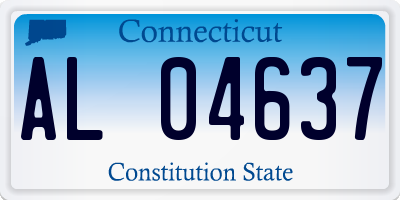 CT license plate AL04637