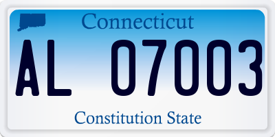 CT license plate AL07003