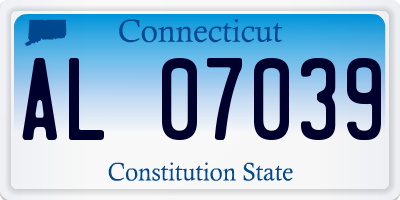 CT license plate AL07039