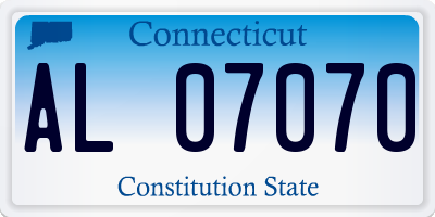 CT license plate AL07070
