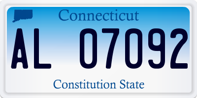 CT license plate AL07092
