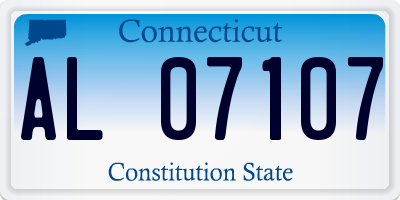 CT license plate AL07107