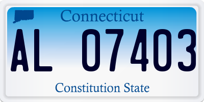 CT license plate AL07403