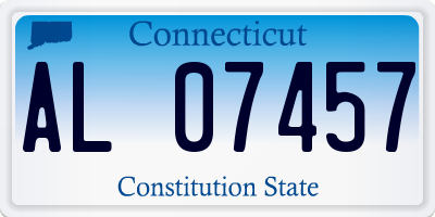 CT license plate AL07457