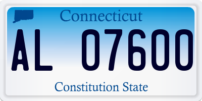 CT license plate AL07600