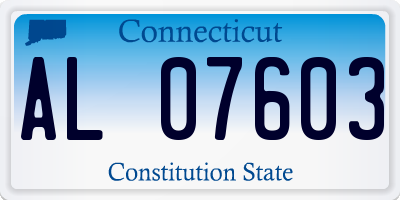 CT license plate AL07603
