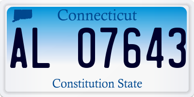 CT license plate AL07643