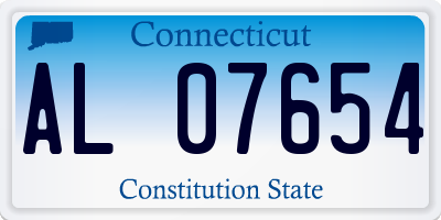 CT license plate AL07654