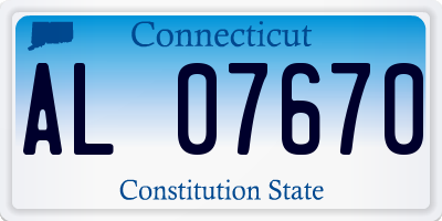 CT license plate AL07670