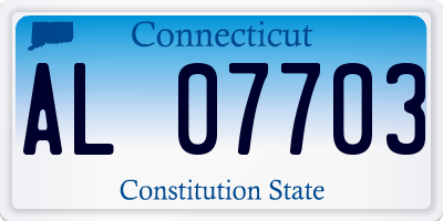CT license plate AL07703