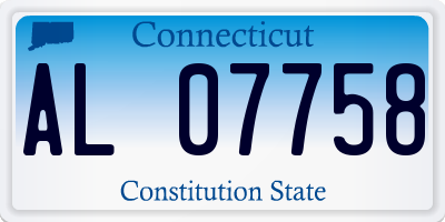 CT license plate AL07758