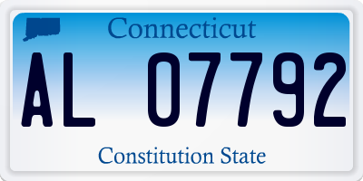 CT license plate AL07792