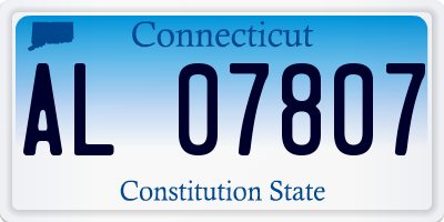 CT license plate AL07807