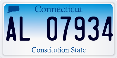 CT license plate AL07934