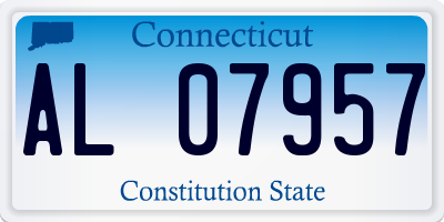 CT license plate AL07957