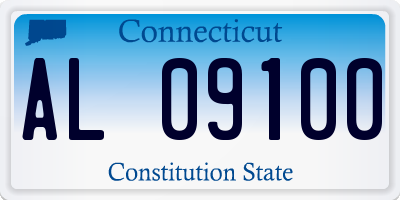 CT license plate AL09100
