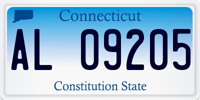 CT license plate AL09205