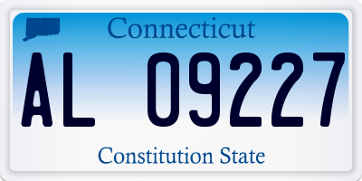 CT license plate AL09227