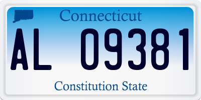 CT license plate AL09381