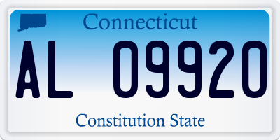CT license plate AL09920