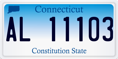 CT license plate AL11103
