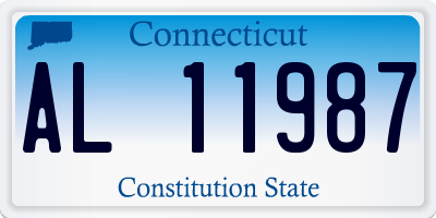 CT license plate AL11987