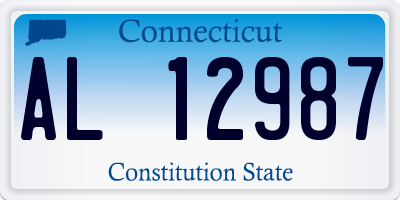 CT license plate AL12987