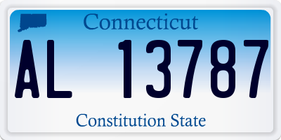 CT license plate AL13787