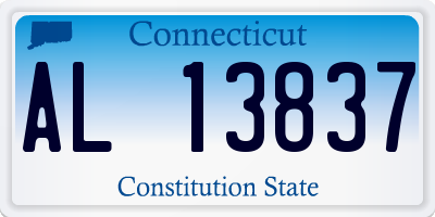 CT license plate AL13837