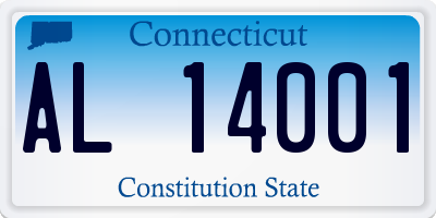 CT license plate AL14001